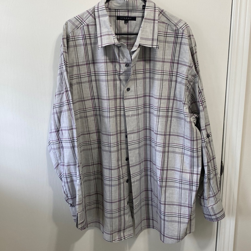 SYNRGY Mens Button Up Long Sleeve Shirt